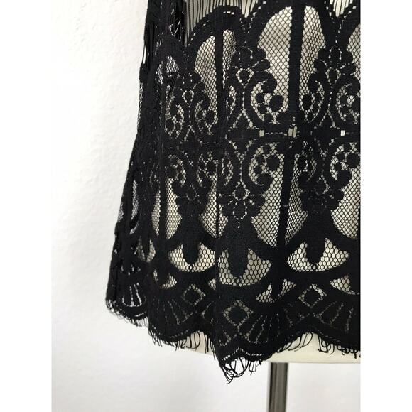BCBGeneration Pullover Sheer Lace Fringe Trim Top - Picture 5 of 10